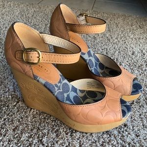 Coach leather platform sandals